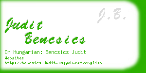judit bencsics business card